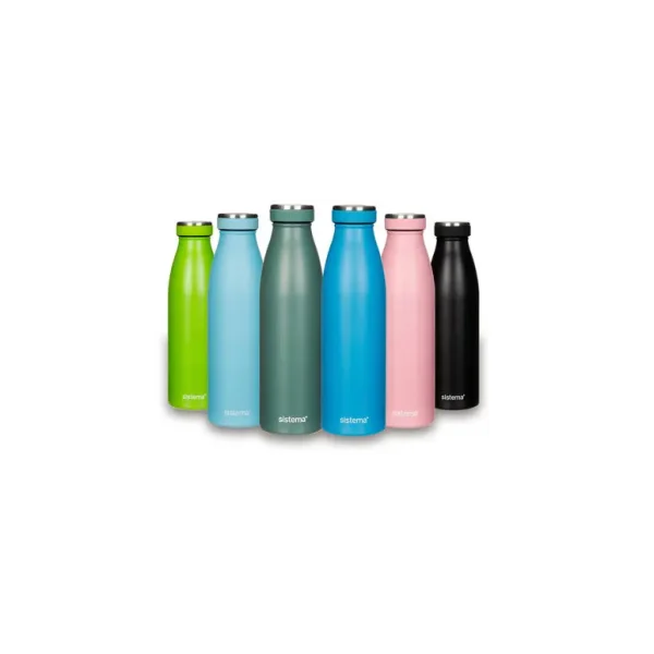 SISTEMA DOUBLE WALLED STAINLESS STEEL BOTTLE MULTICOLOUR 500 ML