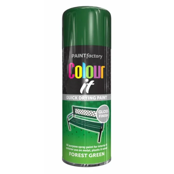 PAINT FACTORY COLOUR IT FOREST GREEN GLOSS SPRAY PAINT 400ML