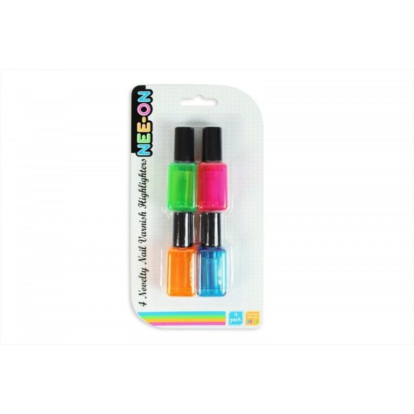 BRIGHTS FASHION NAIL VARNISH HIGHLIGHTER PENS PACK OF 4