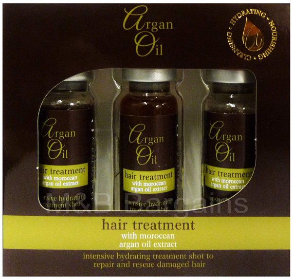 ARGAN OIL HAIR TREATMENT 3 X 12ML SHOTS WITH MOROCCAN OIL EXTRACT