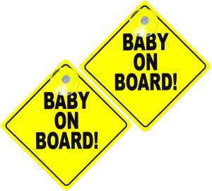 UPSY DAISY BABY ON BOARD CAR SIGN WITH SUCTION HOOK PACK OF 2