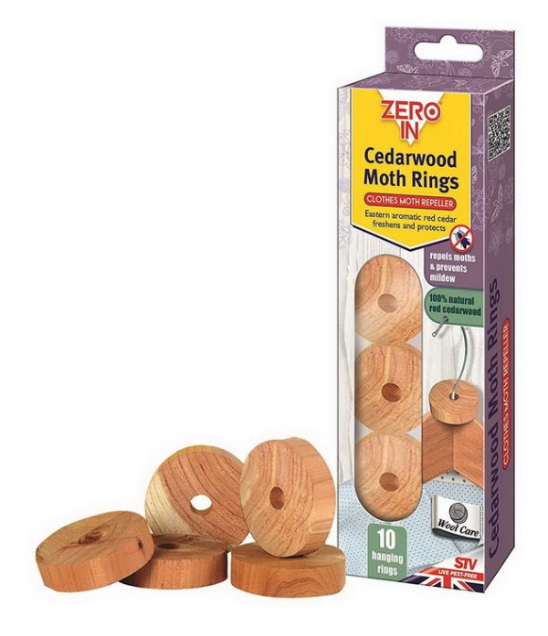 ZERO IN CEDARWOOD MOTH RINGS PACK OF 10