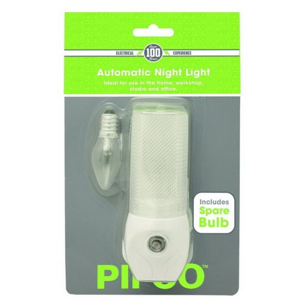 PIFCO AUTOMATIC NIGHT LIGHT WITH SPARE BULB