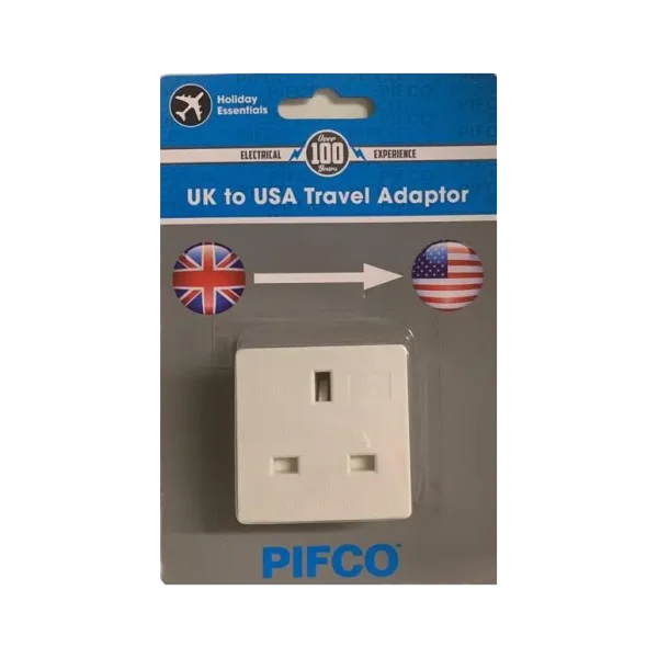 PIFCO HOLIDAY ESSENTIALS UK TO USA TRAVEL ADAPTOR