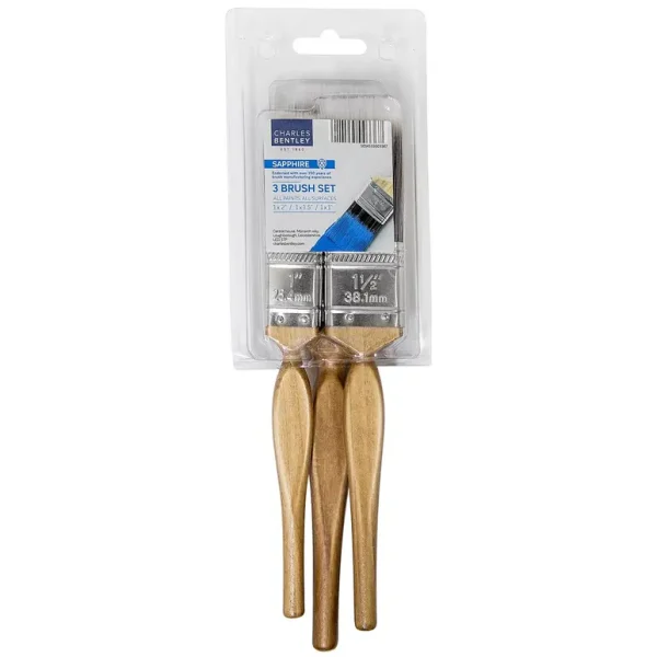 CHARLES BENTLEY SAPPHIRE PAINT BRUSH PACK OF 3 ( 1 INCH 1.5 INCH & 2 INCH)