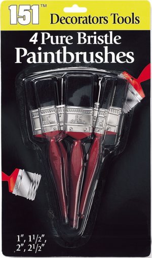 151 PURE BRISTLE PAINTBRUSHES PACK OF 4