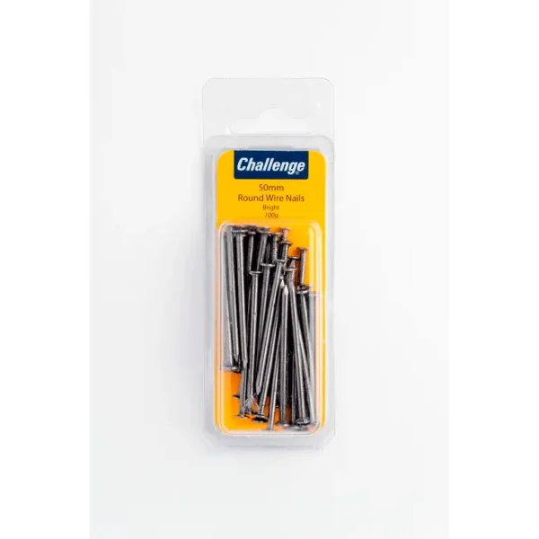 CHALLENGE BRIGHT ROUND WIRE NAILS 50MM 100G