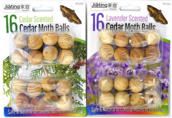 ASSORTED CEDAR WOOD MOTH BALLS PCAK OF 16 ASSORTED SCENTED