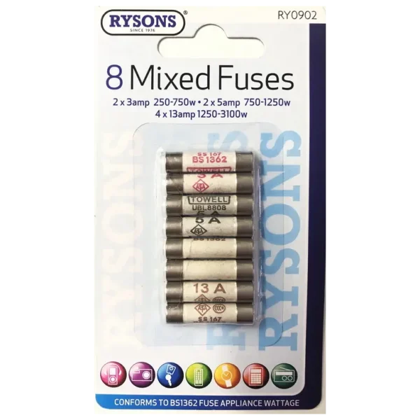 8 PACK MIXED ASSORTED AMP FUSES