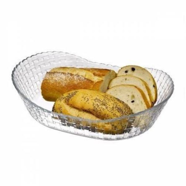 PASABAHCE HABITAT GLASS BOAT SHAPE OVAL BOWL 26 X 18 X 7 CM