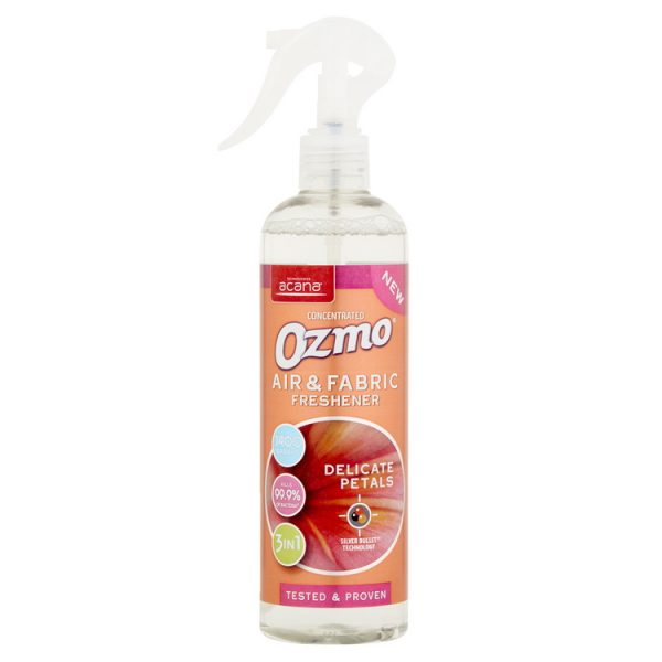 OZMO POWER SPRAY AIR & FABRIC FRESHNER DELICATE PETALS 400ML