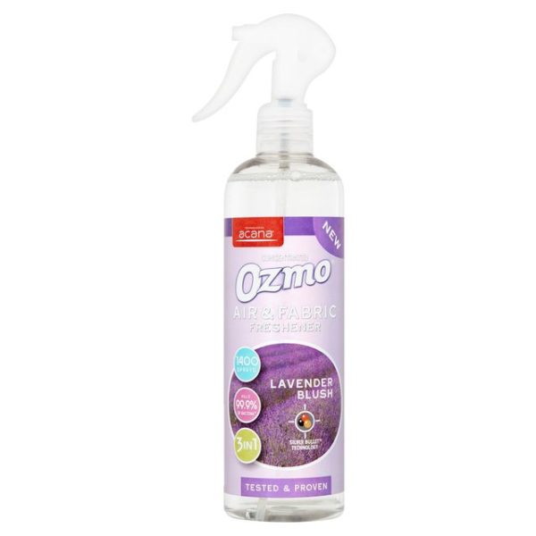 OZMO POWER SPRAY AIR & FABRIC FRESHNER LAVENDER BLUSH 400ML