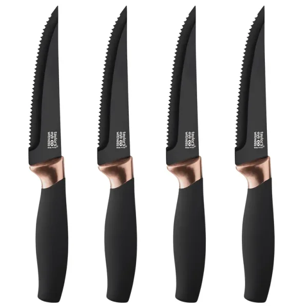 TAYLOR'S EYE WITNESS BROOKLYN COPPER 4 PIECE STEAK KNIFE SET