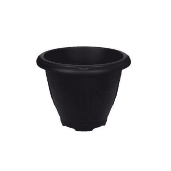 WHITEFURZE ROUND VENETAIN PLANTER 24CM BLACK