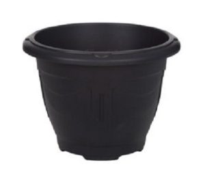 WHITEFURZE ROUND VENETIAN PLANTER 33CM BLACK