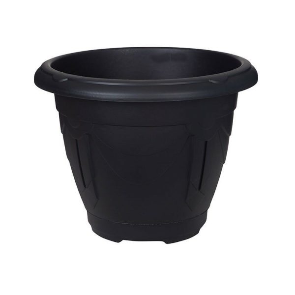 WHITEFURZE ROUND VENETIAN PLANTER 43CM BLACK