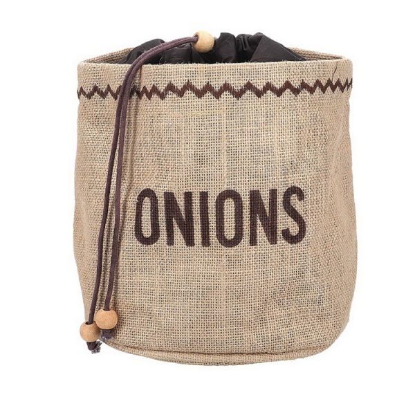 KITCHENCRAFT NATURAL ELEMENTS HESSIAN ONION BAG WITH BLACKOUT LINING 20CM