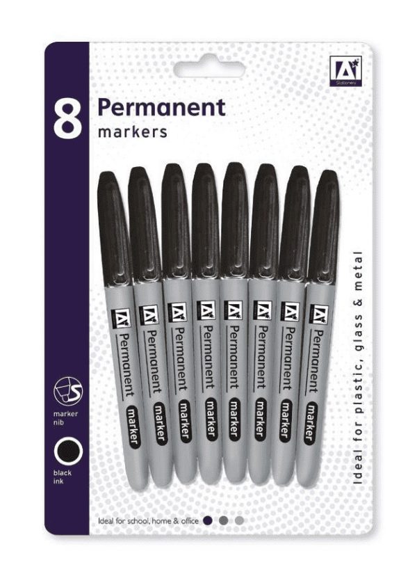 ANKER 8 PERMANENTMARKER PENS BULLET TIPS