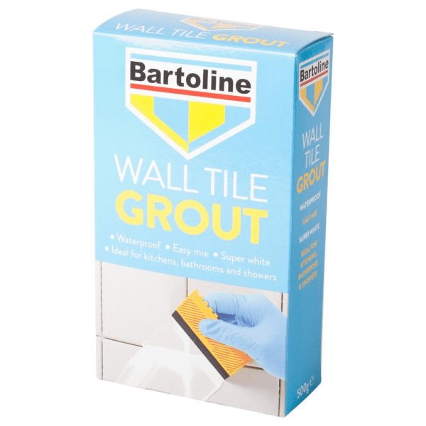 BARTOLINE SUPER WHITE WATERPROOF WALL TILE GROUT 500GM