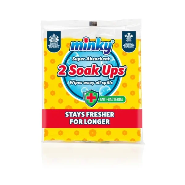 MINKY SUPER ABSORBENT ANTI BACTERIAL SOAK UPS PACK OF 2