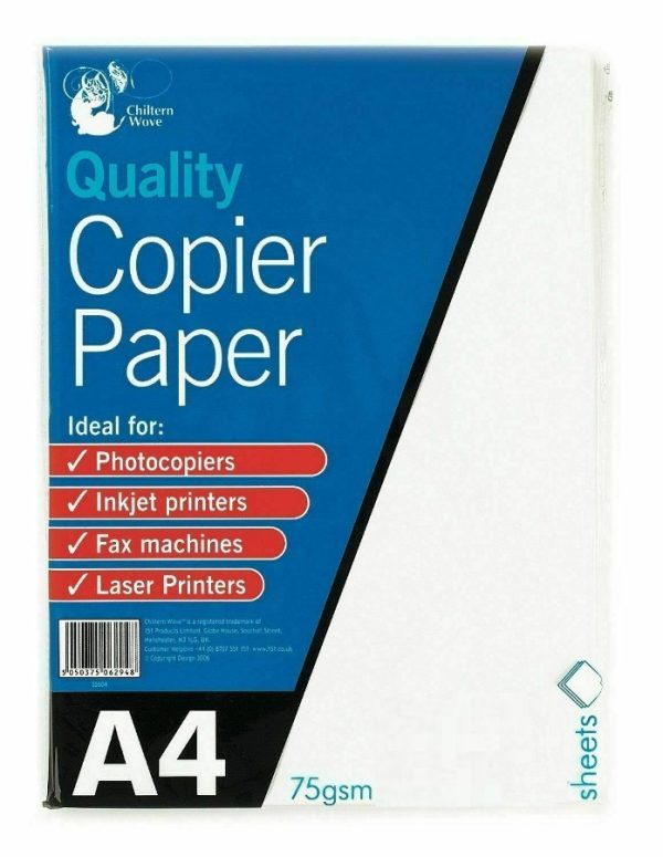 CHILTERN WOVE A4 QUALITY COPIER PAPER 75GSM PACK OF 75- WHITE