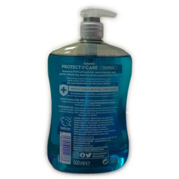 ASTONISH CLEAN & PROTECT ANTIBACTERIAL HANDWASH BLUE 650ML