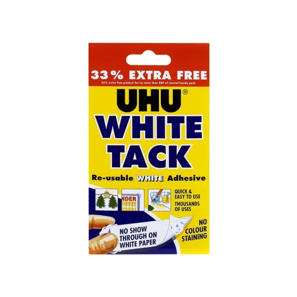 UHU RE-USABLE WHITE TACK / ADHESIVE 50G + 33% EXTRA FREE