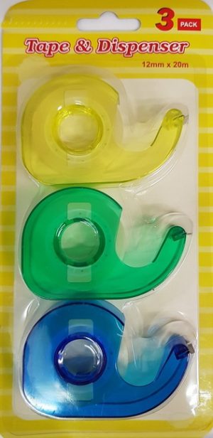 GSD TAPE WITH DISPENSER 12MM X 20M PACK OF 3
