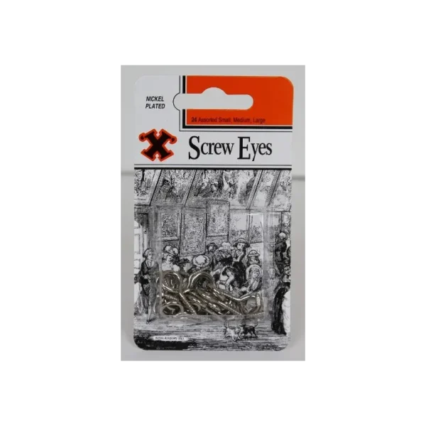 SHAW X NICKEL PLATED ASSORTED SIZE SCREW EYES