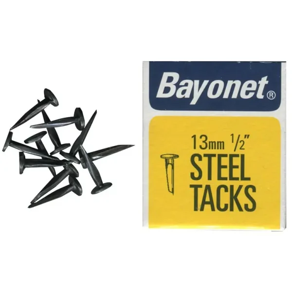 BAYONET STEEL BLUED TACKS 13MM 50G