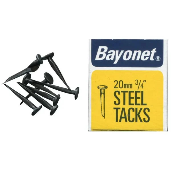 BAYONET STEEL BLUED TACKS 20MM 50G