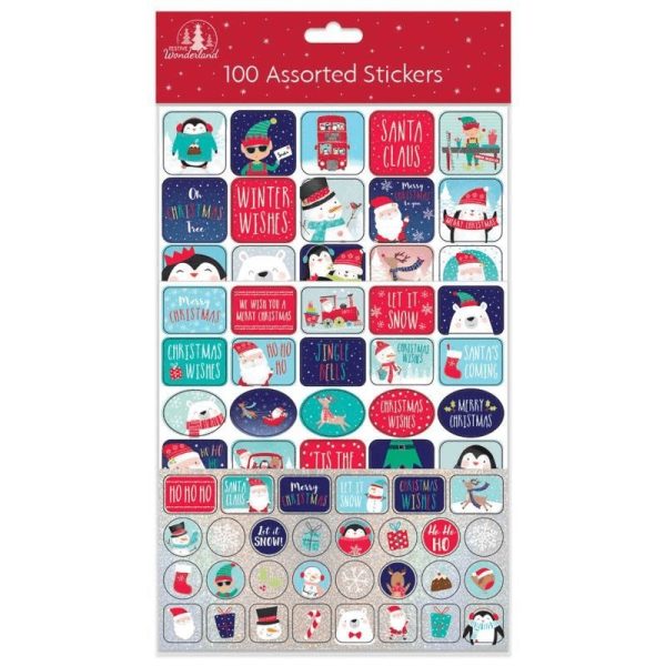 ASSORTED CHRISTMAS STICKERS PACK OF 100