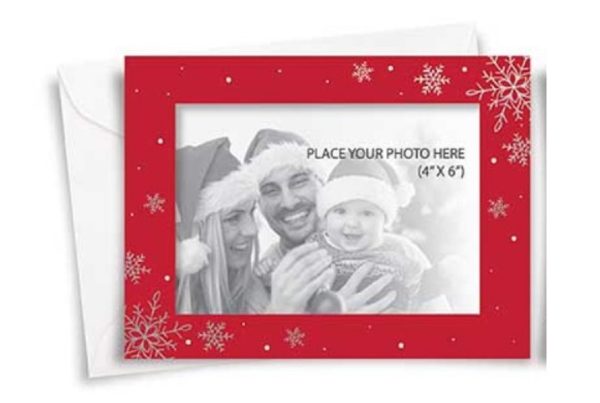 6 CHIRSTMAS PHOTO FRAME CARDS 4 X 6 MAKE YOUR OWN CARD RED