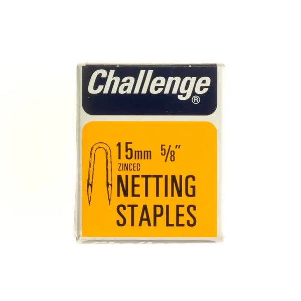 CHALLENGE ZINC PLATED NETTING STAPLES 15MM 40G