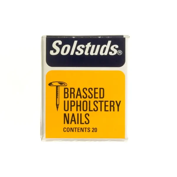 SOLSTUDS BRASSED UPHOLSTERY NAILS 10MM PACK OF 20