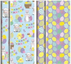 WRAP & ROLL EASTER PARTY GIFT WRAP ROLL 70CM X 2M