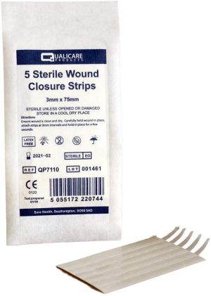 QUALICARE WOUND CLOSURE STRIPS 3MM X 75MM PACK OF 5