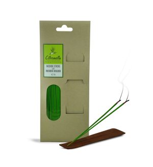 CITRONELLA INCENSE STICKS PACK OF 40 WITH WOODEN HOLDER