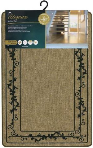 JVL ELEGANCE BORDER INDOOR MAT 75CM X 50CM