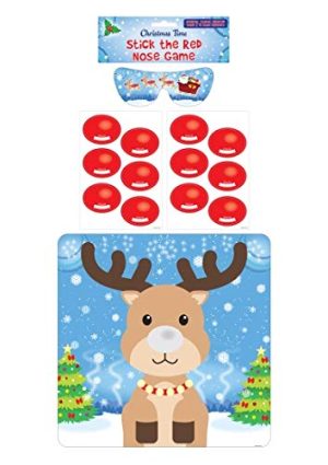 HENBRANDT 14 PCS STICK THE RED NOSE ON RUDOLPH GAME