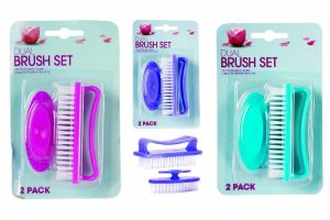 PLASTIC NAIL BRUSH SET PACK OF 2