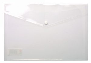 PACK OF 5 TIGER A4 PLASTIC STUD WALLET FILES CLEAR FOLDERS
