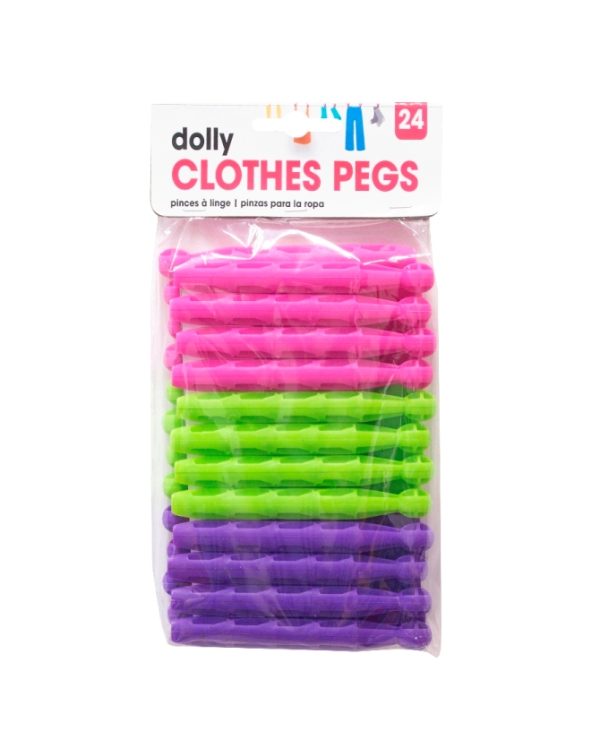 PLASTIC DOLLY PEGS PACK OF 24