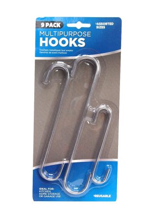 S SHAPE LONG HOOKS PACK OF 9
