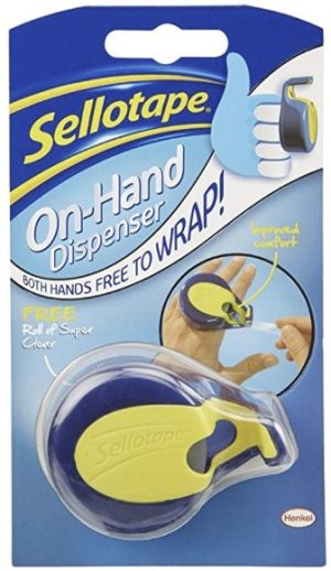 SELLOTAPE ON-HAND DISPENSER FOR STICKY TAPE WITH 1 TAPE 18MM X 15M