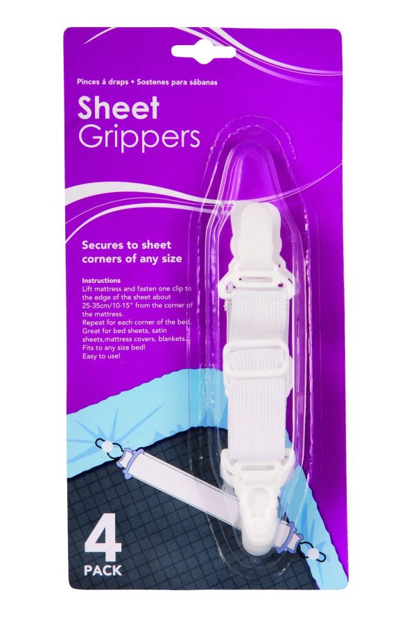 ADJUSTABLE BED SHEET CORNER GRIPPER / HOLDER PACK OF 4