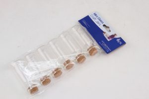 CRAFT GLASS MINI JARS WITH CORK LID PACK OF 6