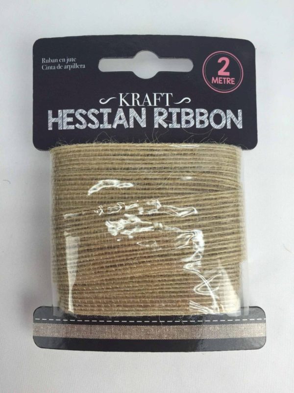 KRAFT HESSAIN GIFT WRAP RIBBON STRING 2M