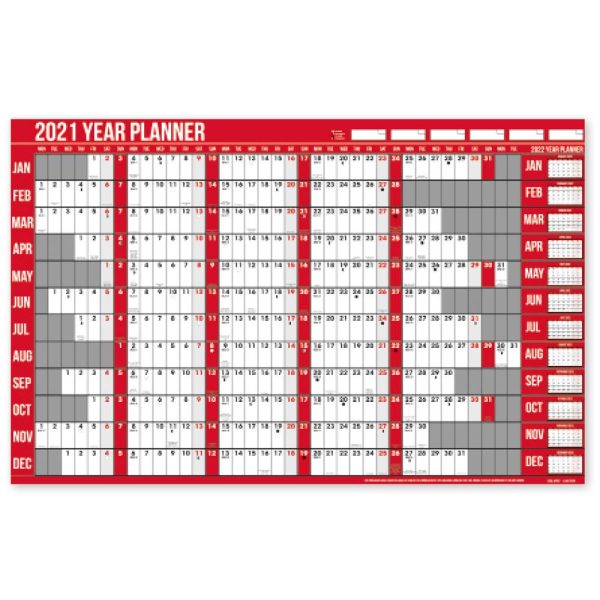 2021 YEAR WALL PLANNER A1 LARGE LAMINATED WALL CALENDAR WITH STICKERS AND DRY WIPE PEN