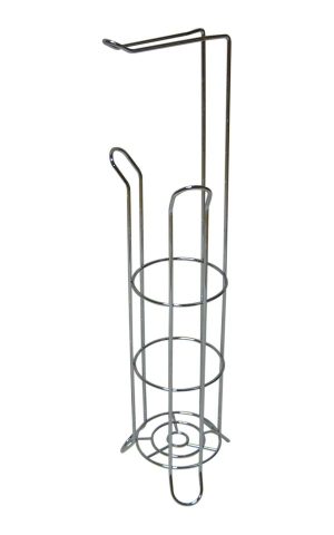 CHROME FREE STANDING TOILET ROLL HOLDER & STORAGE